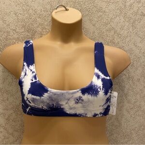 Dippin' Daisy's Navy and White Tie Dye Bikini Top